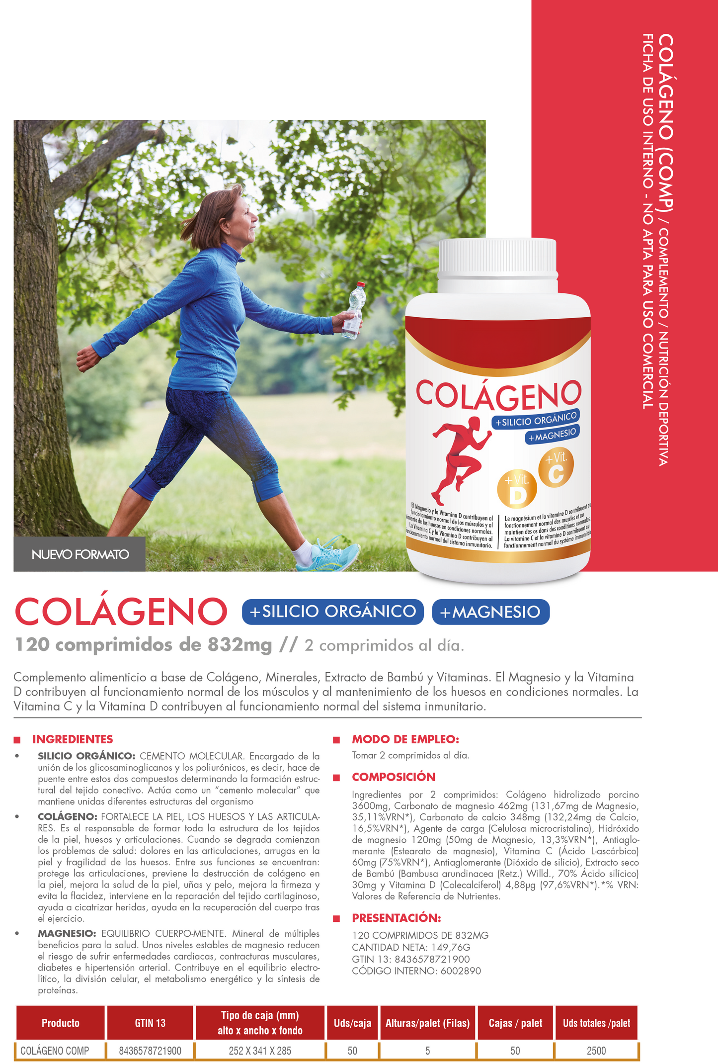 SUP Colágeno Hidrolizado 120 Comprimidos – Salud Articular y Cuidado de la Piel