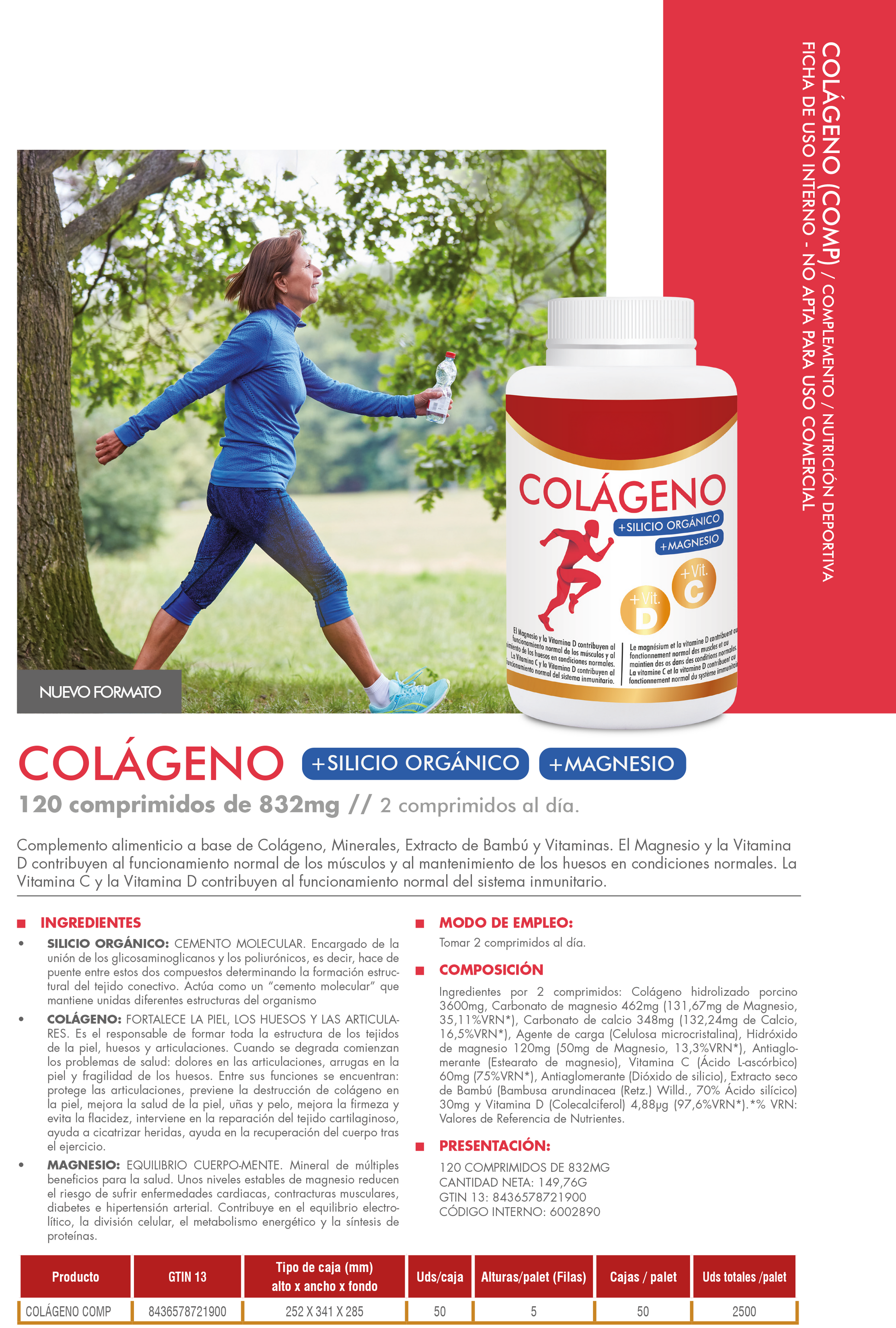 SUP Colágeno Hidrolizado 120 Comprimidos – Salud Articular y Cuidado de la Piel