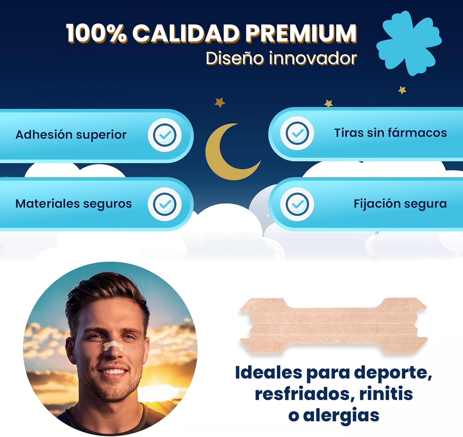 Bandas nasales mejora el sueño y reduce los ronquidos 10pcs