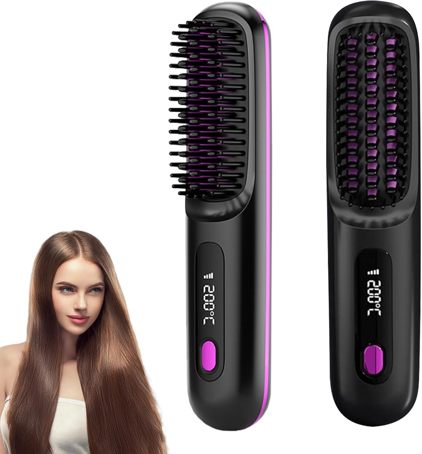 Cepillo alisador de pelo inalámbrico