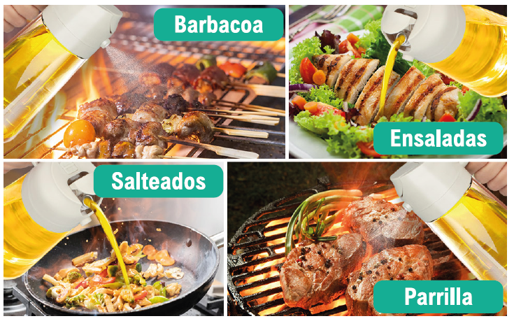 Aceitera dispensadora 2 en 1 + caja